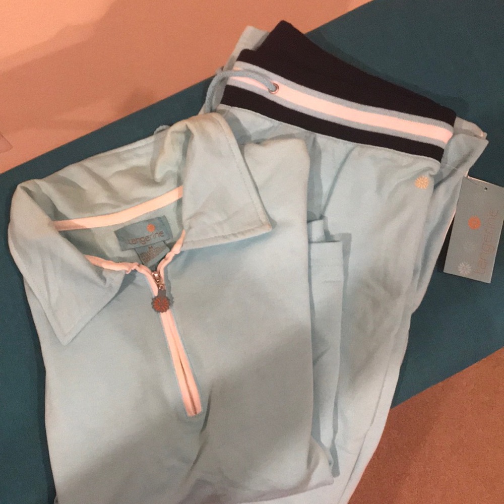 Blue two piece athletic gear